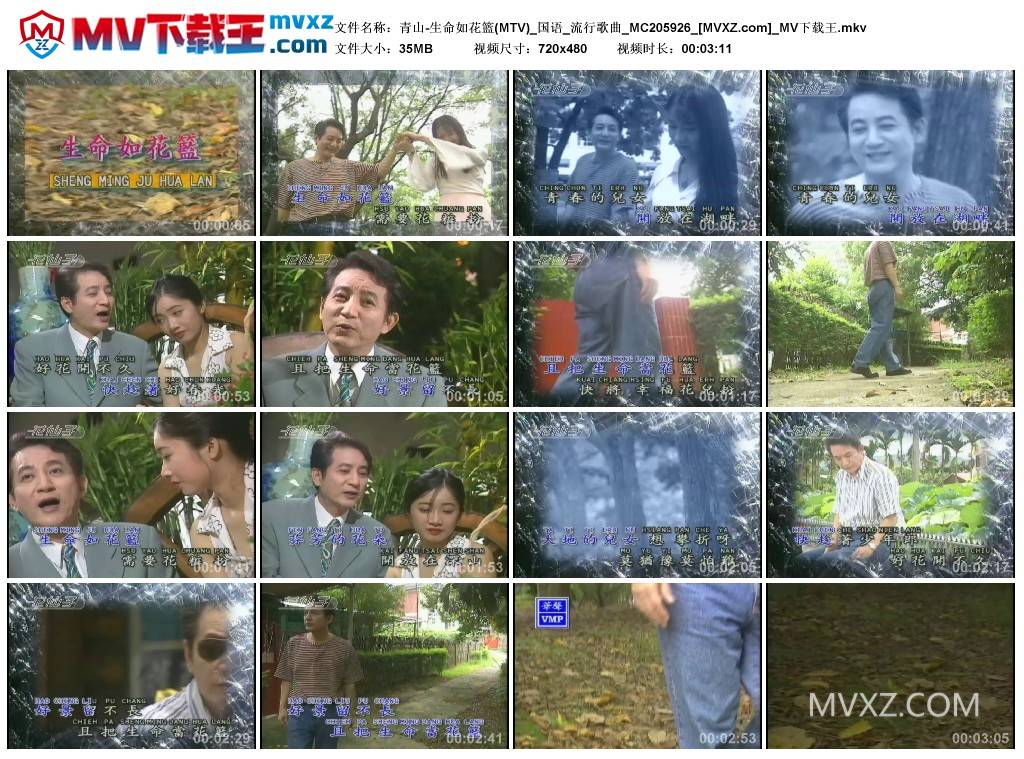 青山-生命如花篮(MTV)_国语_流行歌曲_MC205926